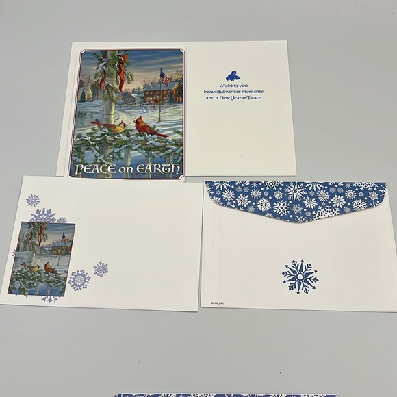 American Flag Patriotic Christmas Greeting Cards Card lot
 8 unused NEW USA - Picture 4 of 7